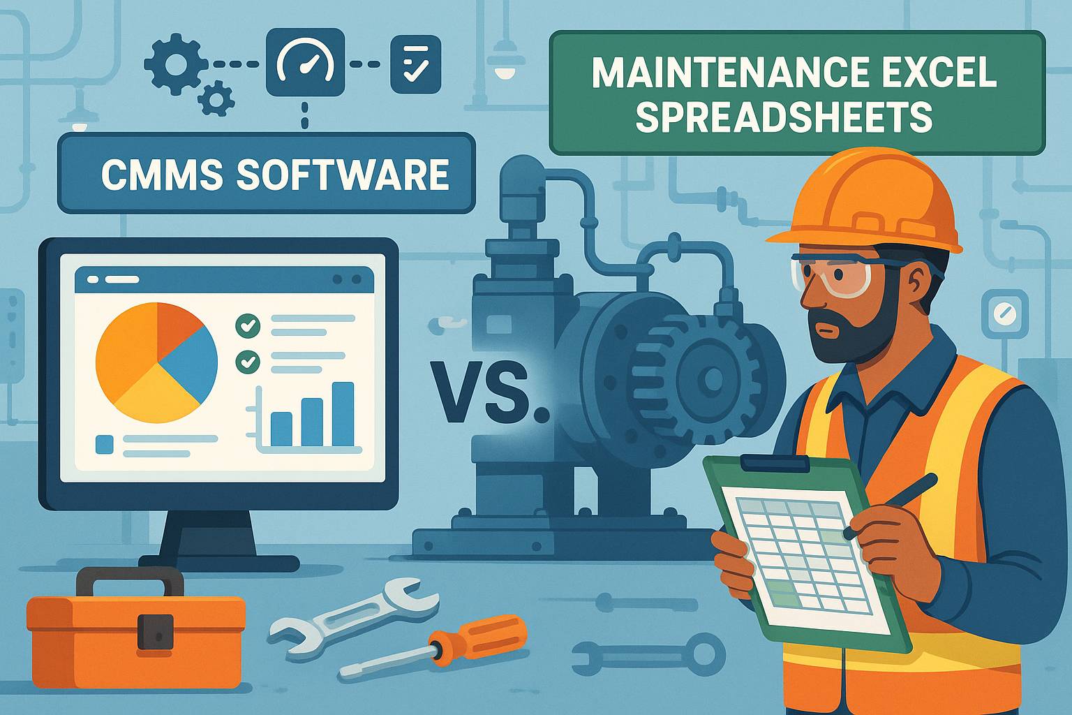 مقایسه‌ی نرم‌افزارهای مدیریت نگهداشت (CMMS) با روش‌های سنتی ثبت و کنترل نگهداشت در فایل‌های Excel